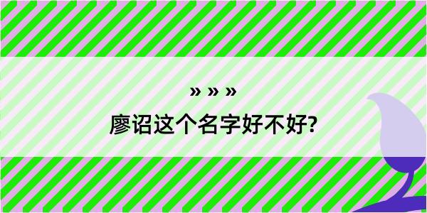 廖诏这个名字好不好?