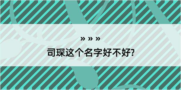 司琛这个名字好不好?