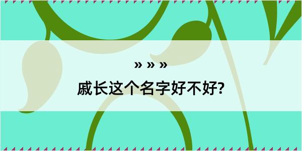 戚长这个名字好不好?