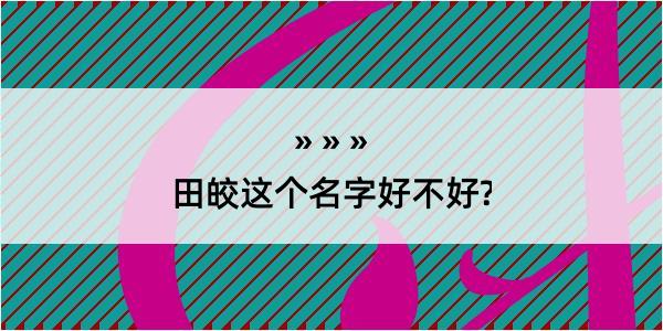 田皎这个名字好不好?