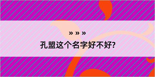 孔盟这个名字好不好?