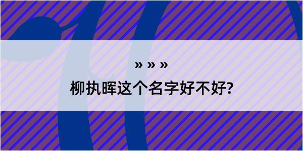 柳执晖这个名字好不好?