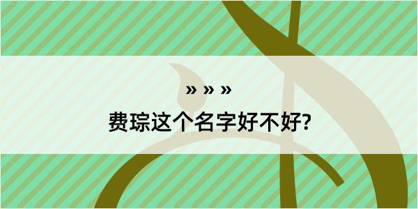 费琮这个名字好不好?