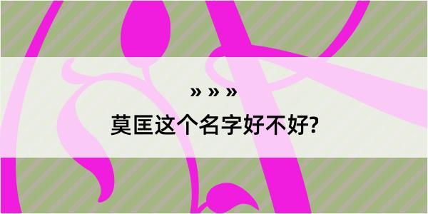 莫匡这个名字好不好?