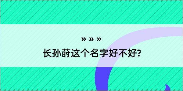 长孙莳这个名字好不好?