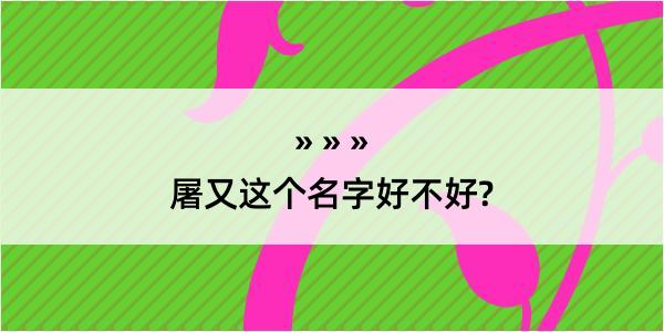 屠又这个名字好不好?