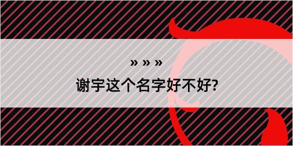 谢宇这个名字好不好?