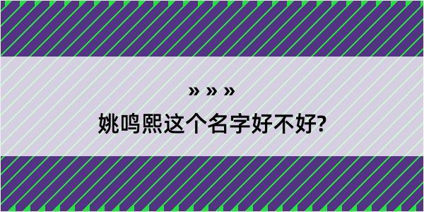 姚鸣熙这个名字好不好?