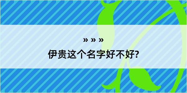 伊贵这个名字好不好?