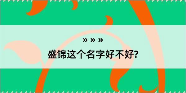 盛锦这个名字好不好?