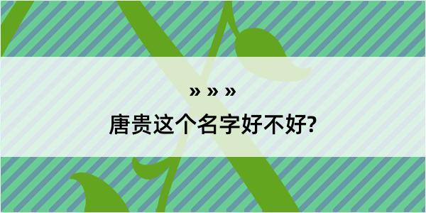 唐贵这个名字好不好?