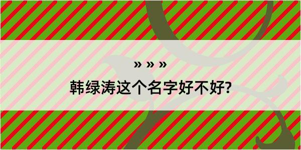 韩绿涛这个名字好不好?