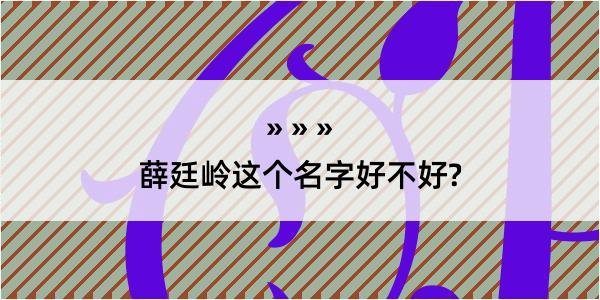 薛廷岭这个名字好不好?