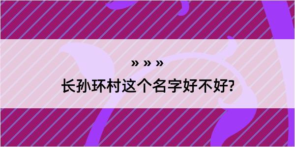 长孙环村这个名字好不好?