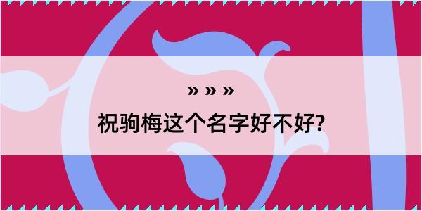 祝驹梅这个名字好不好?