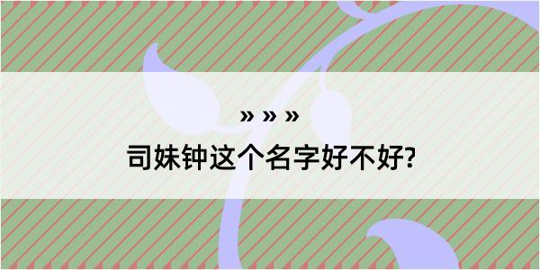 司妹钟这个名字好不好?