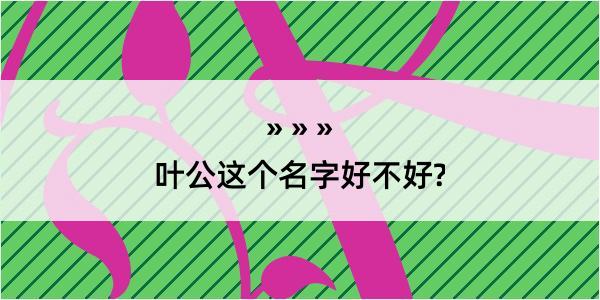 叶公这个名字好不好?