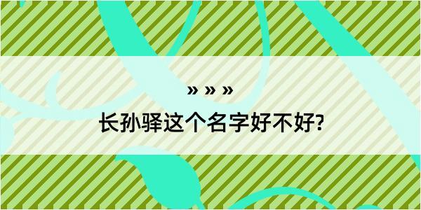 长孙驿这个名字好不好?