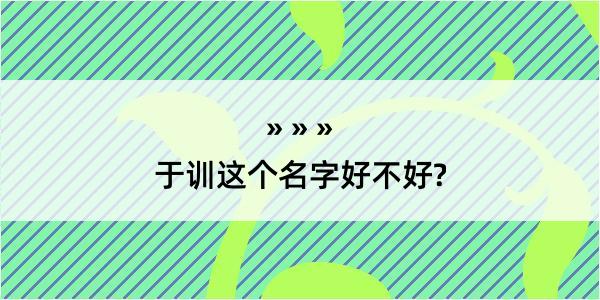 于训这个名字好不好?