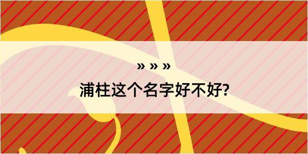 浦柱这个名字好不好?