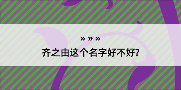 齐之由这个名字好不好?