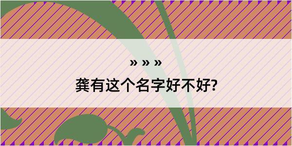 龚有这个名字好不好?