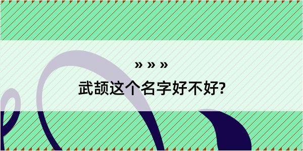 武颉这个名字好不好?