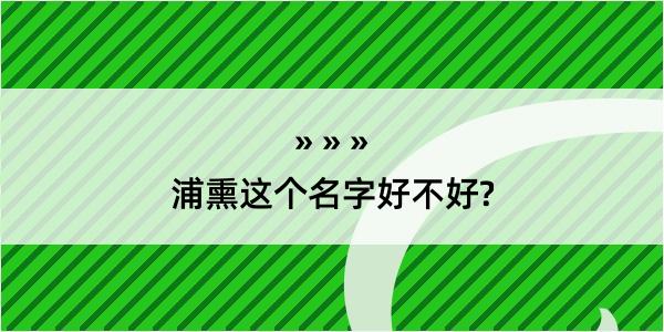 浦熏这个名字好不好?