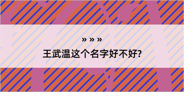 王武温这个名字好不好?