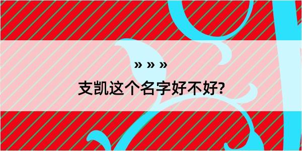 支凯这个名字好不好?