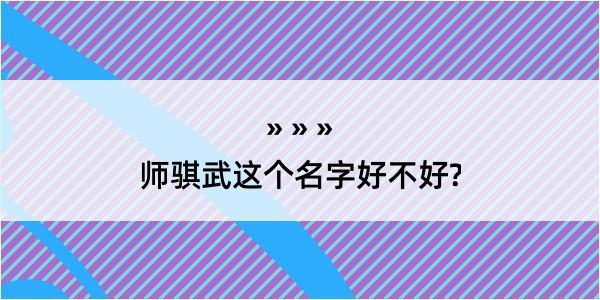 师骐武这个名字好不好?