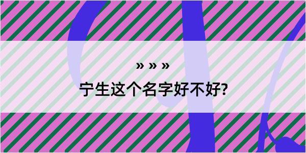 宁生这个名字好不好?