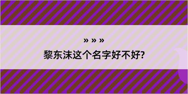 黎东沫这个名字好不好?