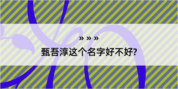 甄吾淳这个名字好不好?