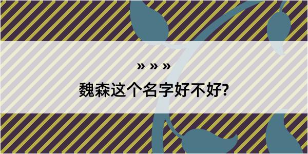 魏森这个名字好不好?