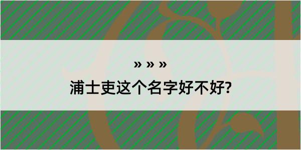 浦士吏这个名字好不好?