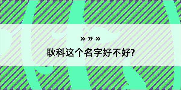 耿科这个名字好不好?