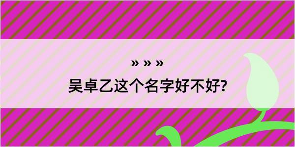 吴卓乙这个名字好不好?