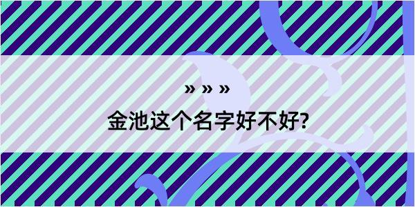 金池这个名字好不好?