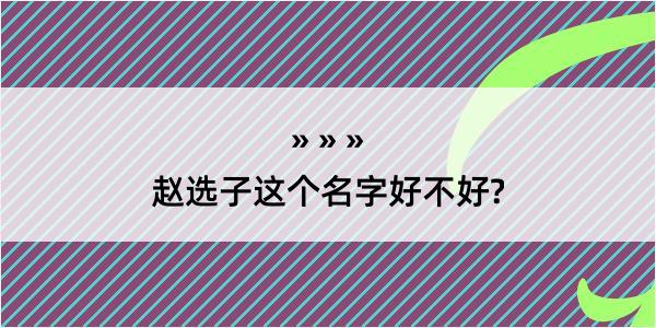 赵选子这个名字好不好?