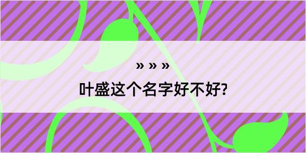 叶盛这个名字好不好?