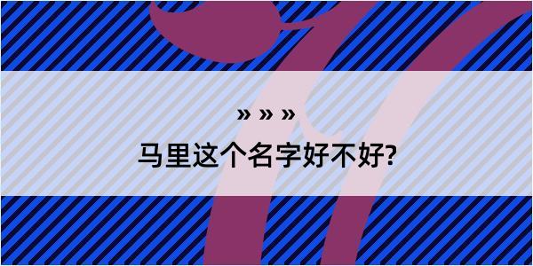 马里这个名字好不好?