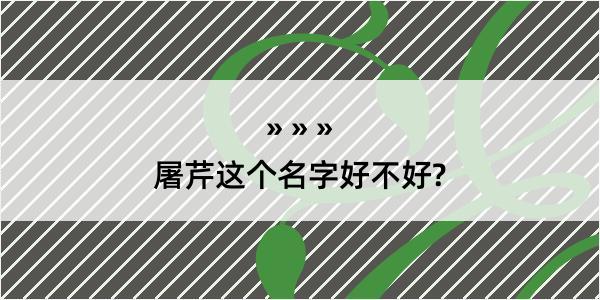 屠芹这个名字好不好?