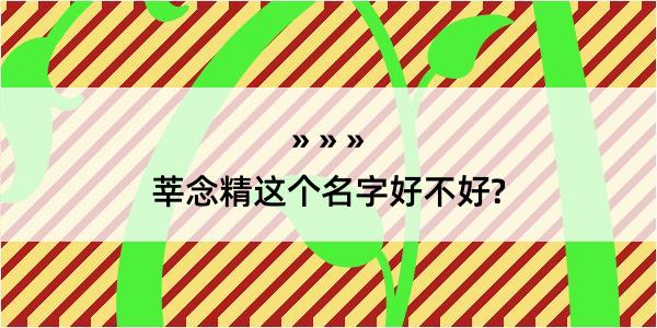 莘念精这个名字好不好?