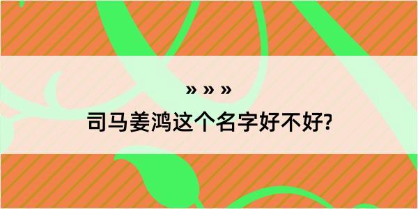 司马姜鸿这个名字好不好?