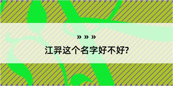 江羿这个名字好不好?