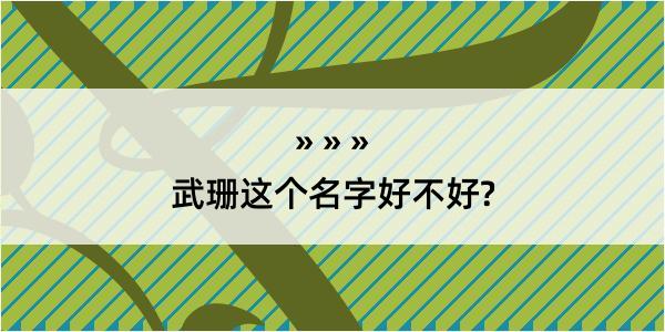 武珊这个名字好不好?