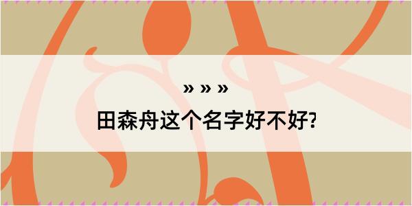 田森舟这个名字好不好?