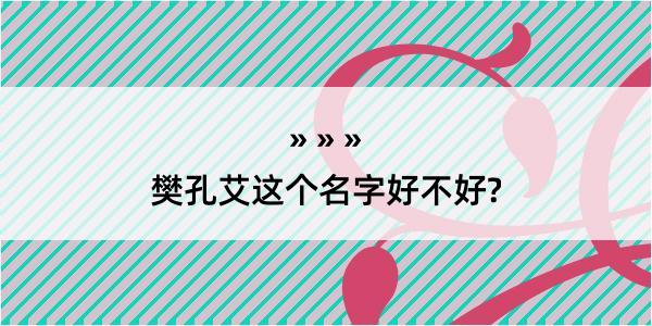 樊孔艾这个名字好不好?