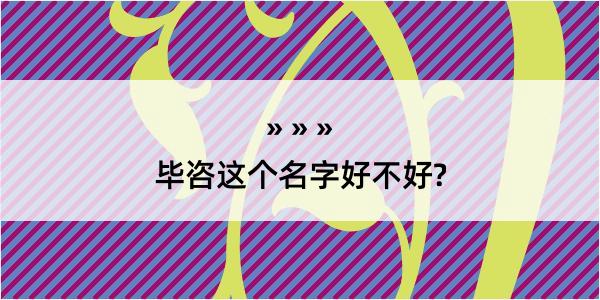 毕咨这个名字好不好?